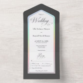 Schwarz-Weiß-Regenbogen Modernes Abendessen All In One Einladung (Innen Boden)