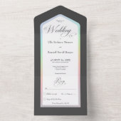 Schwarz & Weiß Regenbogen Modernes No Dinner All In One Einladung (Innen Boden)