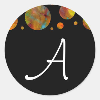 Schwarz-Weiß-Regenbogen-Polka-Dot-Aufkleber Runder Aufkleber