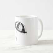 Schwarz Weiß Regenschirm Kaffeetasse (VorderseiteRechts)