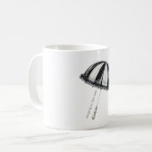 Schwarz Weiß Regenschirm Kaffeetasse (Vorderseite Links)