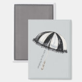 Schwarz Weiß Regenschirm Magnet (Vorderseite/Rückseite)