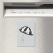 Schwarz Weiß Regenschirm Magnet (In Situ (Geschirrspüler))