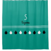 Schwarz-Weiß-Regentropfen mit benutzerdefiniertem Duschvorhang (Vorderseite)