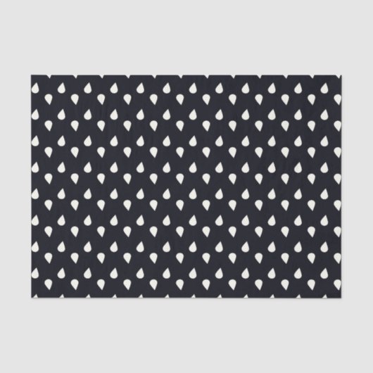 Schwarz-Weiß-Regentropfen Seidenpapier (Vorderseite)