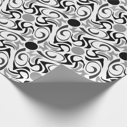 Schwarz-Weiß-Reis-Körner-Muster Geschenkpapier (Ecke)