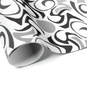 Schwarz-Weiß-Reis-Körner-Muster Geschenkpapier (Rolleneckpunkt)