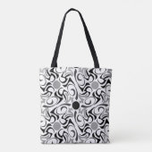 Schwarz-Weiß-Reis-Körner-Muster Tasche (Rückseite)