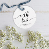 Schwarz-Weiß-Relax-Skript mit Liebe Hochzeit Geschenkanhänger