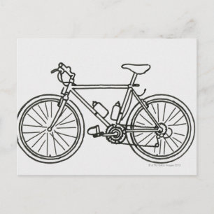 Schwarz-Weiß-Rennen Postkarte