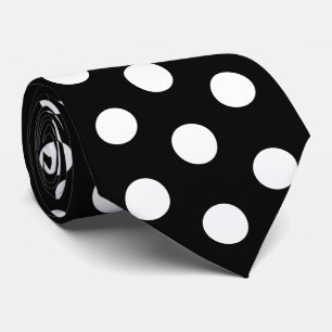 Schwarz-Weiß-Rennseiden-Polka-Punkt-Derbytag Krawatte