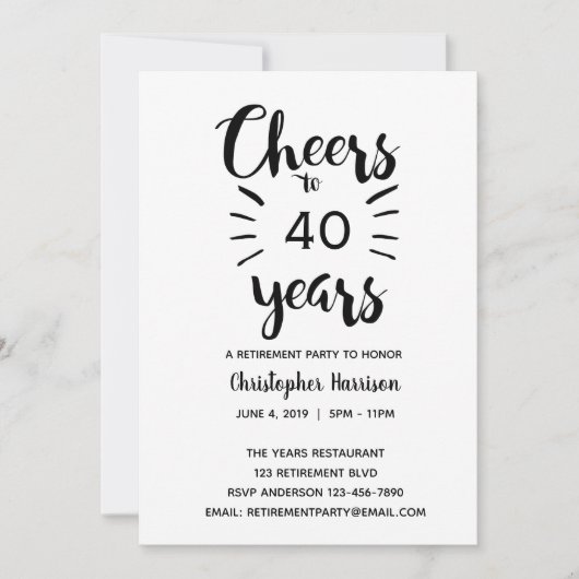 Schwarz-Weiß-Rente Einladung (Vorderseite)