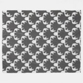 Schwarz/Weiß Rentier Fleece-Blanket Fleecedecke (Vorderseite (Horizontal))