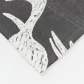 Schwarz/Weiß Rentier Fleece-Blanket Fleecedecke (Ecke)