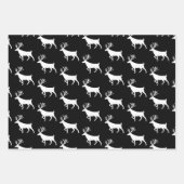 Schwarz-Weiß-Rentier Geschenkpapier Set (Vorderseite)
