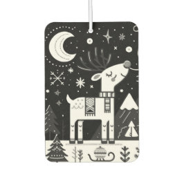 Schwarz-Weiß-Rentier-Muster Autolufterfrischer