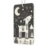 Schwarz-Weiß-Rentier-Muster Autolufterfrischer (Links)