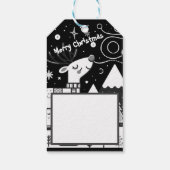 Schwarz-Weiß-Rentier-Muster Geschenkanhänger (Rückseite)