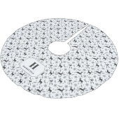 Schwarz-Weiß-Rentier-Muster Monogram-Tree-Rock Polyester Weihnachtsbaumdecke (Schrägansicht)