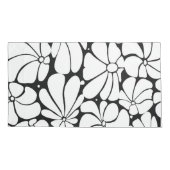 Schwarz-Weiß-Retro-70er-Blume Grafikdesign Kissenbezug (Rückseite)