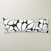 Schwarz-Weiß-Retro-70er-Blume Grafikdesign Seitenschläferkissen (Vorderseite)