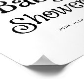 Schwarz-Weiß Retro Baby Dusche Begrüßungszeichen Poster (Ecke)