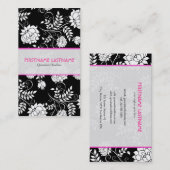 Schwarz-Weiß-Retro-Blume und Wirbel-Vorlage Visitenkarte (Vorne/Hinten)