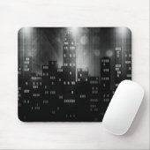 Schwarz-Weiß-Retro-City-Skyline Mousepad (Mit Mouse)