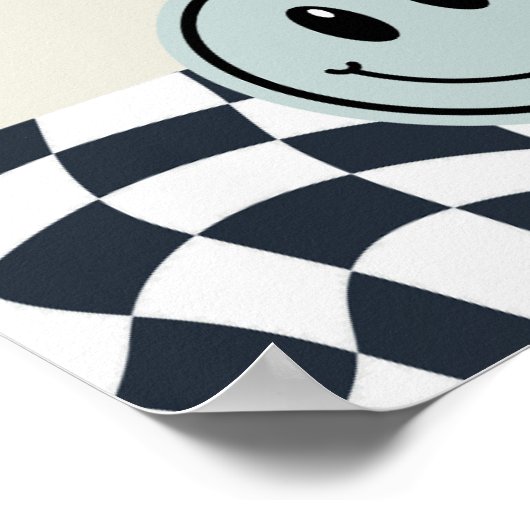 Schwarz-Weiß-Retro Danke für das Kickin-Lebensmitt Poster (Ecke)