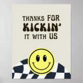 Schwarz-Weiß-Retro Danke für das Kickin-Lebensmitt Poster (Vorne)