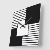 Schwarz-Weiß-Retro-Design Quadratische Wanduhr (Winkel)