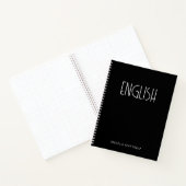 Schwarz-Weiß-Retro-Englisch-Sprachstudium Notizblock (Innenseite)