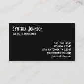 Schwarz-Weiß-Retro-Fett Visitenkarte (Rückseite)