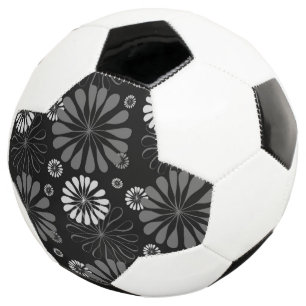 Schwarz-Weiß-Retro-Floral Fußball