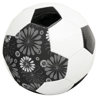 Schwarz-Weiß-Retro-Floral Fußball