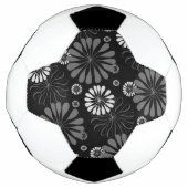 Schwarz-Weiß-Retro-Floral Fußball (Vorderseite)