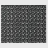 Schwarz-Weiß-Retro-Floral Geschenkpapier (Flach)