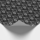 Schwarz-Weiß-Retro-Floral Geschenkpapier (Ecke)