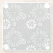 Schwarz-Weiß-Retro-Floral Glasuntersetzer (Rückseite)
