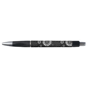 Schwarz-Weiß-Retro-Floral Kugelschreiber