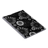 Schwarz-Weiß-Retro-Floral Notizblock (Rechte Seite)