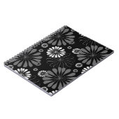 Schwarz-Weiß-Retro-Floral Notizblock (Linke Seite)