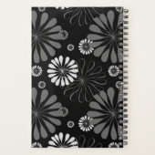 Schwarz-Weiß-Retro-Floral Planer (Rückseite)