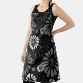 Schwarz-Weiß-Retro-Floral Schürze (InSitu)