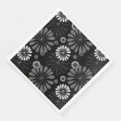 Schwarz-Weiß-Retro-Floral Serviette (Ecke)