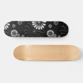 Schwarz-Weiß-Retro-Floral Skateboard (Horizontal)