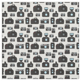 Schwarz-Weiß-Retro-Fotograf-Kameratyp Stoff