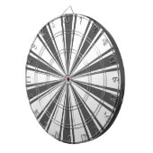 Schwarz-weiß Retro Funky Sun Stripes Dartscheibe (Vorderseite rechts)