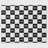 Schwarz-Weiß-Retro-Ghost-Packpapier Geschenkpapier (Flach)