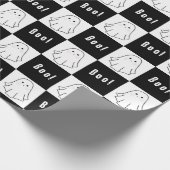 Schwarz-Weiß-Retro-Ghost-Packpapier Geschenkpapier (Ecke)